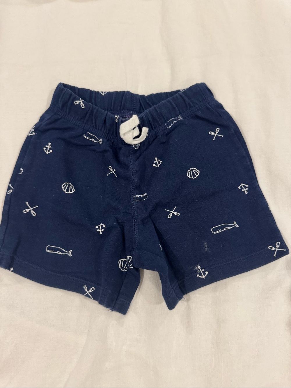 Carter's Navy Nautical Whale & Anchor Print Shorts